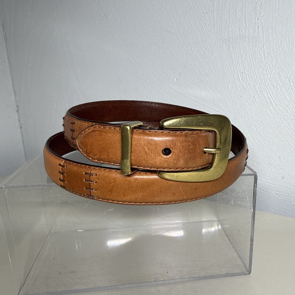 Fossil Women's Brown Leather Belt size XL (36-39) 7/8"- Wide
